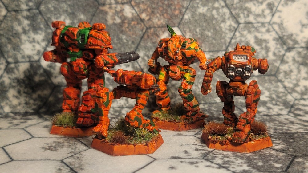Battletech Savanah Camo Custom Painted Lance