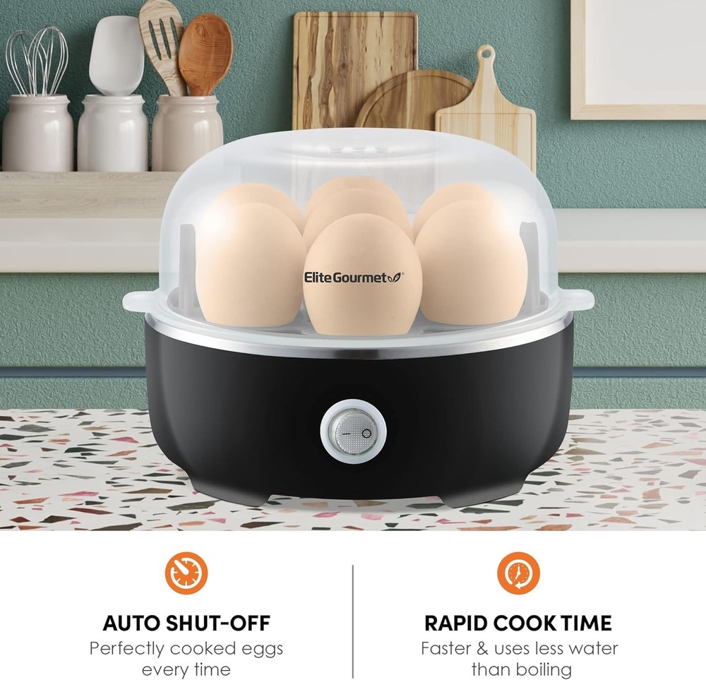 EGC115B Easy Egg Cooker Electric 7-Egg Capacity Soft Medium Hard-Boiled Egg