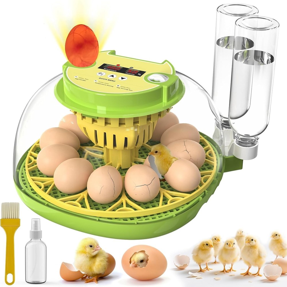 Incubators for Hatching Eggs,12 Egg Incubator with Automatic Egg Turning 360°