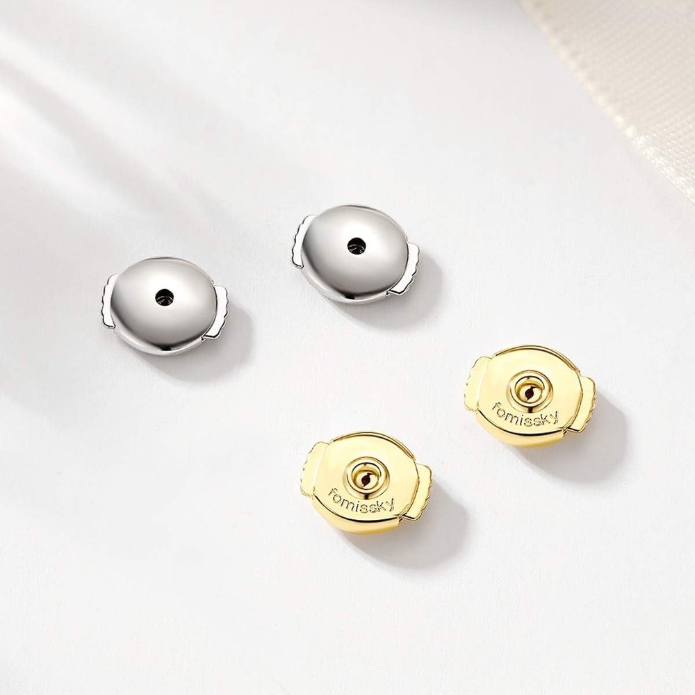 Fomissky-Sisa Secure Earring Backs for Studs, 3 Pairs Locking Earring Backs Repl