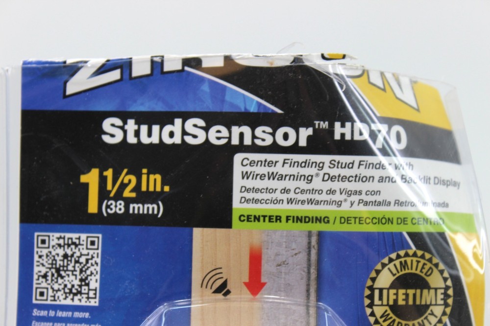 Zircon StudSensor HD70 Stud Finder Center Finding Wire Warning Detector Tool