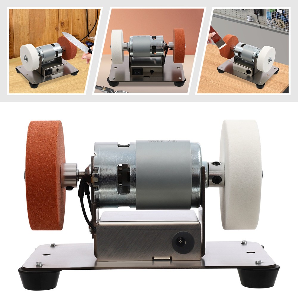 Adjustable Electric Benchtop Sander with Variable Speed Grinding Wheels