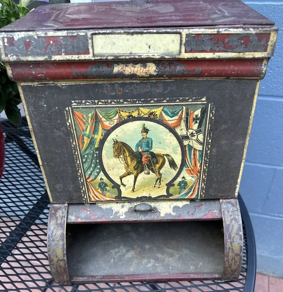 Antique Tin Toleware Store Display Spice Container Austria