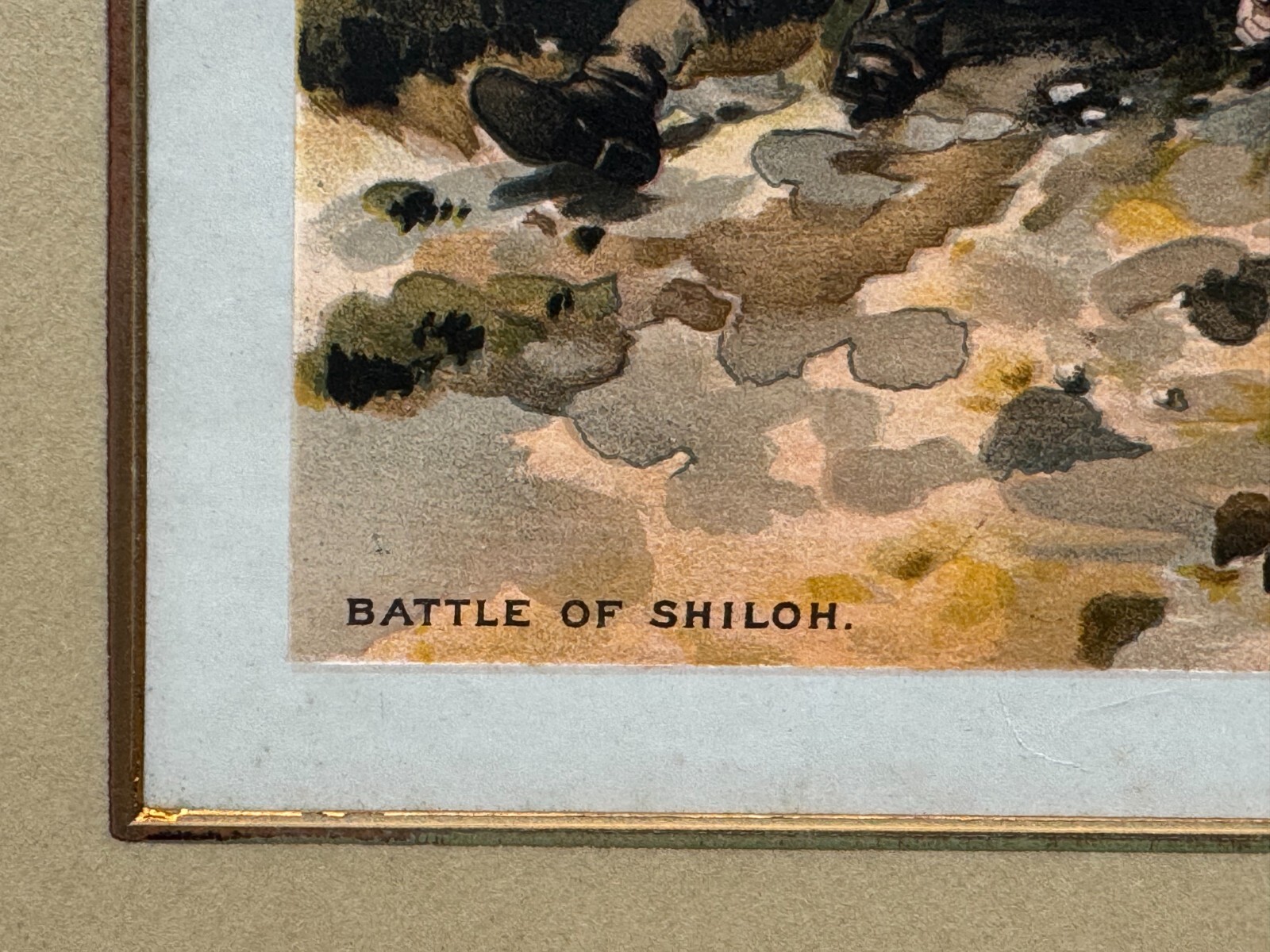 BATTLE OF SHILOH PITTSBURG ORIGINAL CIVIL WAR LITHOGRAPH L. PRANG 1888 BOSTON