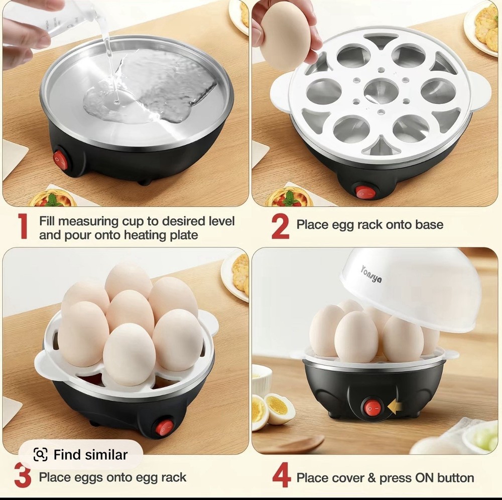 Electric Egg Cooker 6-Egg Capacity
