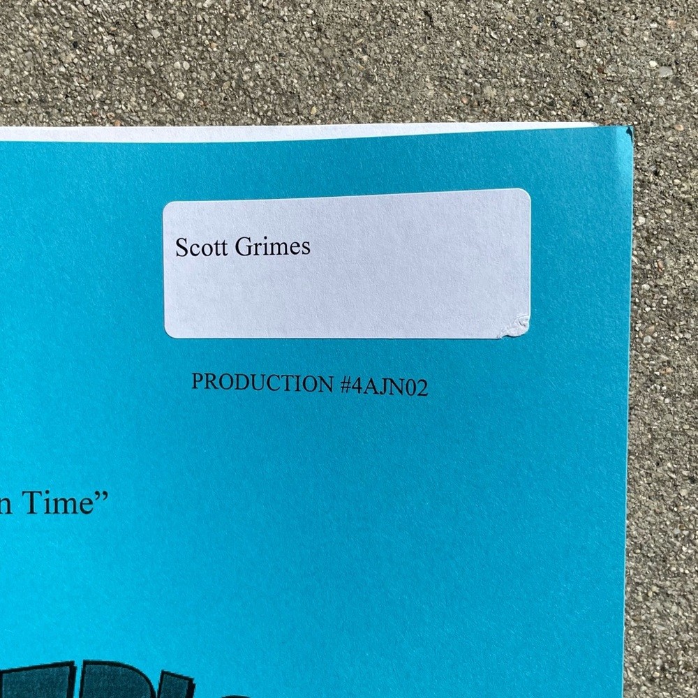 American Dad Scott Grimes Steve Smith 2007 Production Used Table Draft Script