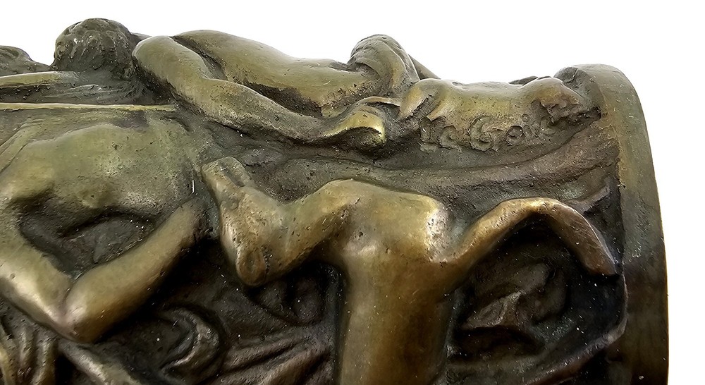 Solid Bronze Figural Greek Vase - Small Bronze Vase