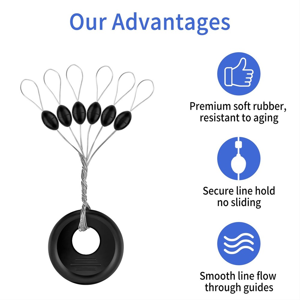 Fishing Rubber Bobber Beads Stopper Bobber Stops 6 in 1 Float Sinker Stops