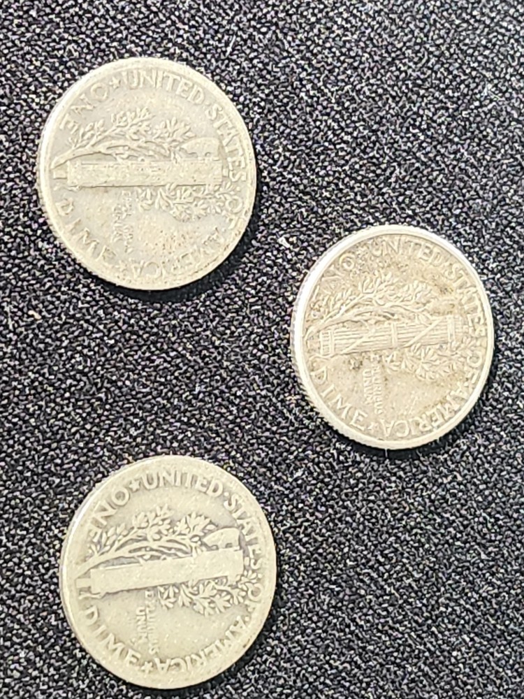 3 Mercury Dimes