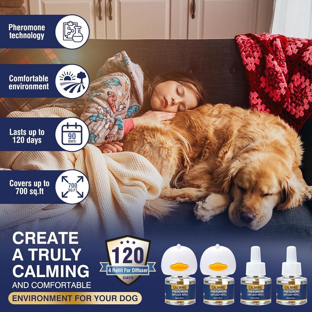 Dog Calming Pheromones Diffuser 6 in 1 Kit Appeasing Pheromone Diffuser to Ca...