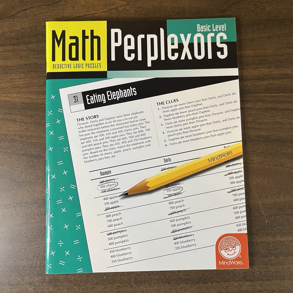 Math Perplexors Basic Level - Builds Logic Skills - 50 Problems Ages 6 and up