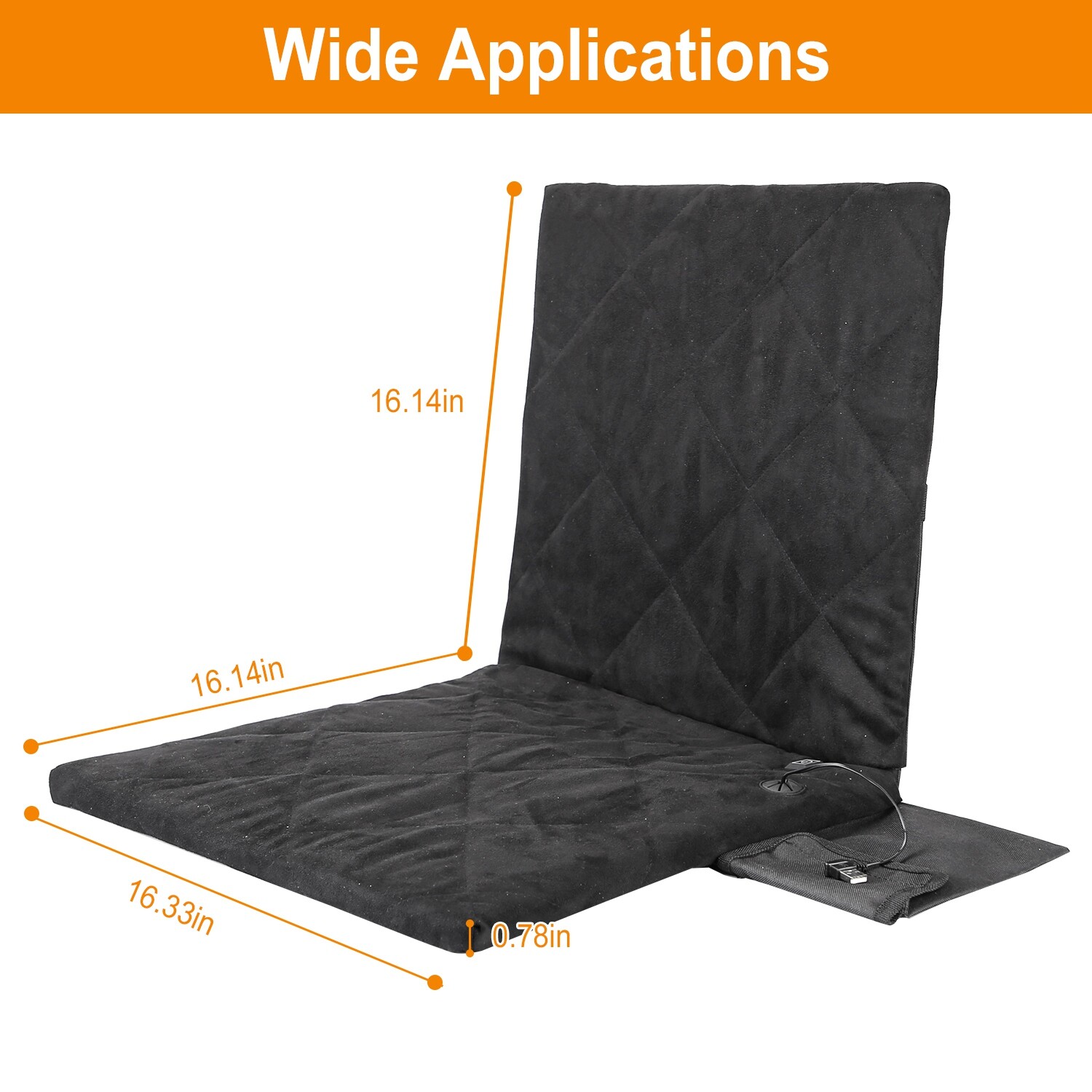 Car Heated Seat Cushion with 20000mAh Battery Pack Heating Pad Winter Heat Mat