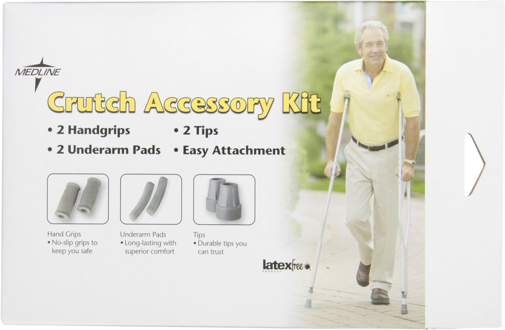Medline Crutch Accessory Replacement Kit, Gray