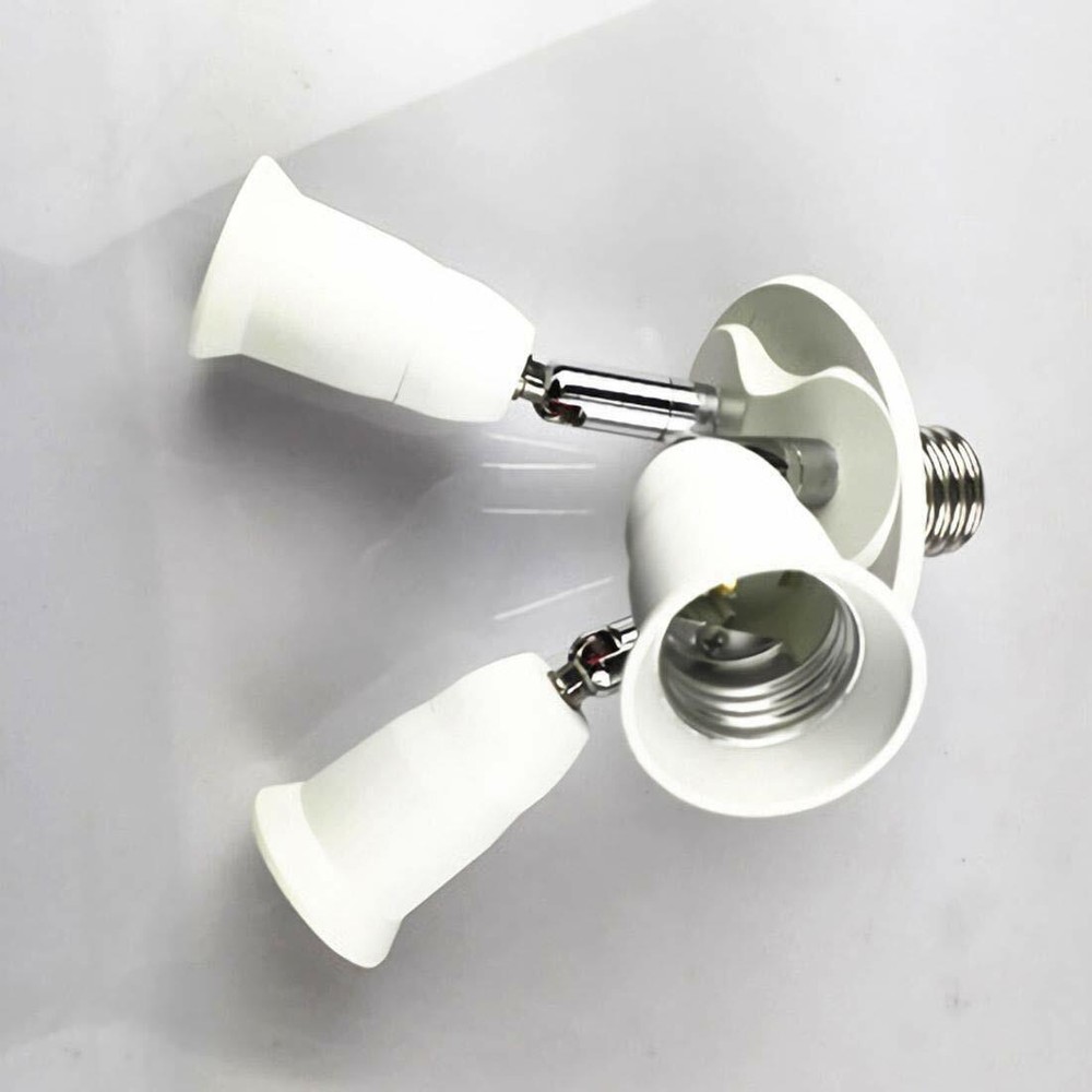 E27 3 in 1 LED Light Lamp Bulb Adapter Converter Split Splitter Base Socket