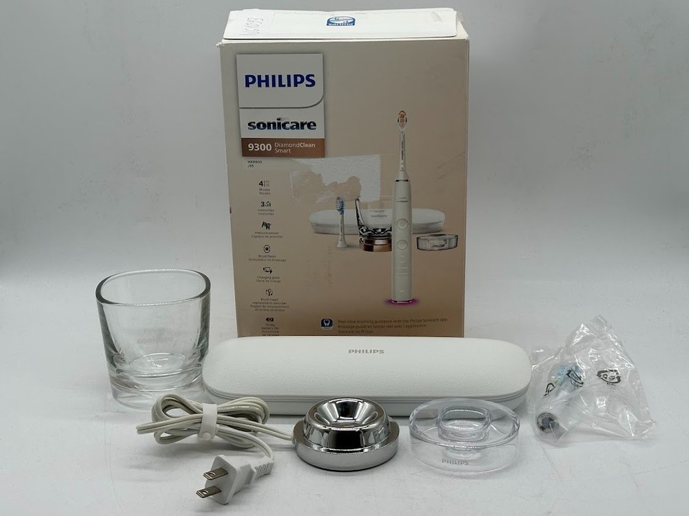 Charging base, glass, travel case for Philips Sonicare DiamondClean Smart 9300