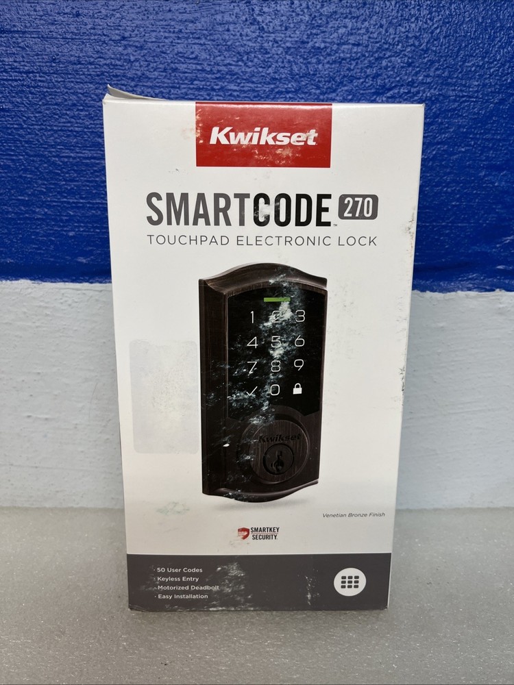 Kwikset SmartCode 270 Venetian Bronze Touchpad Electronic Deadbolt SmartKey New