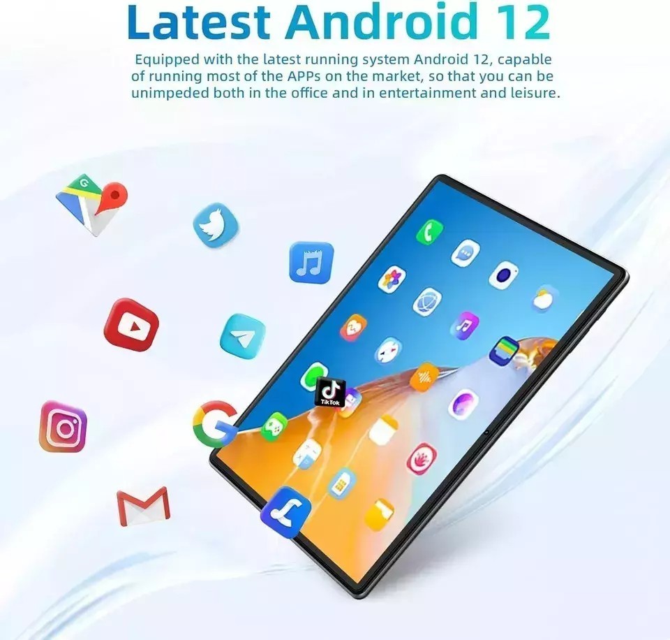 SGIN 10.1'' Tablets 4GB 64GB ROM Android 12 Quad-Core Processor WiFi Dual Camera