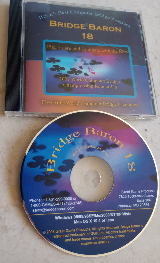 BRIDGE BARON 18 PC CD DISC GAME