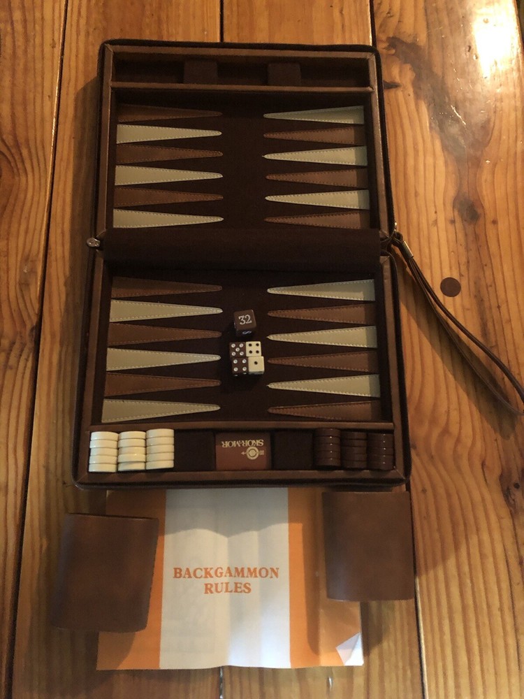 Vintage Backgammon complete Set small travel size