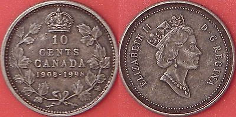 Antique Proof 1908-1998 Canada Silver 10 Cents From Mint's Set