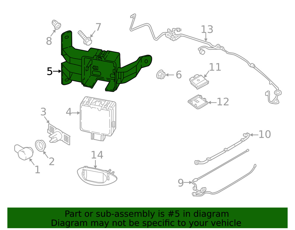 Genuine Blind Spot Detection System Warning Sensor Bracket 5NA-907-455-A