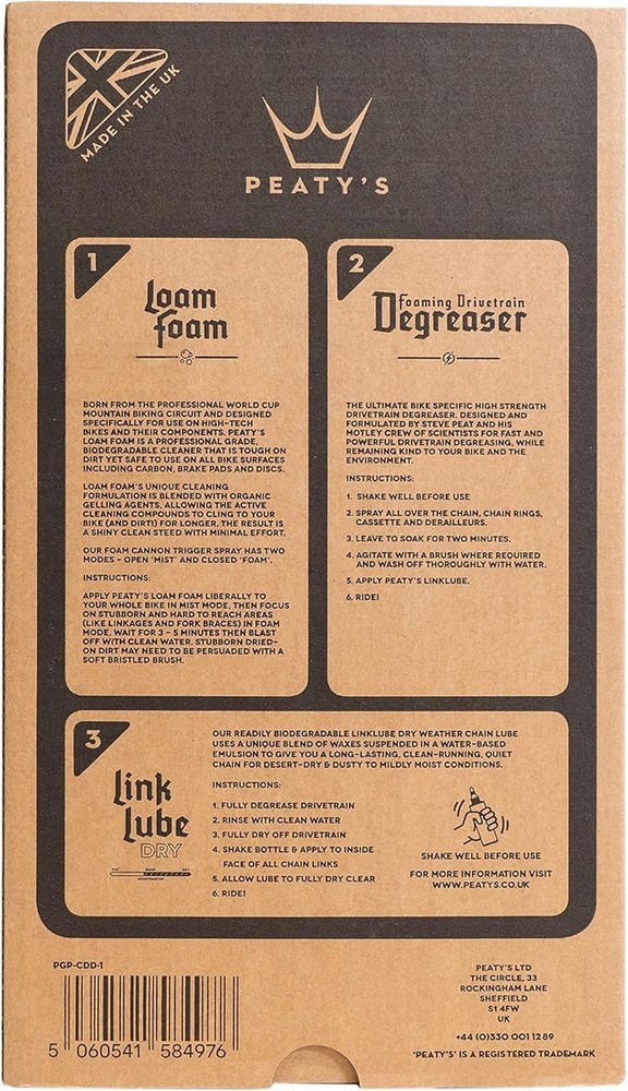 Peaty's Bicycle Cleaning Kit - Wash, Degrease, and Lubricate (Dry Weather), C...