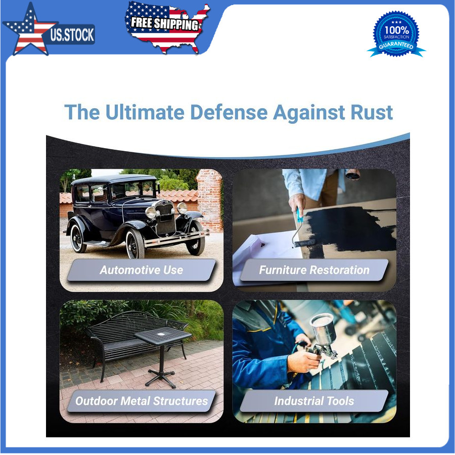 Gloss Black Rust Proof Coating 1 Quart UV Resistant Metal Protection