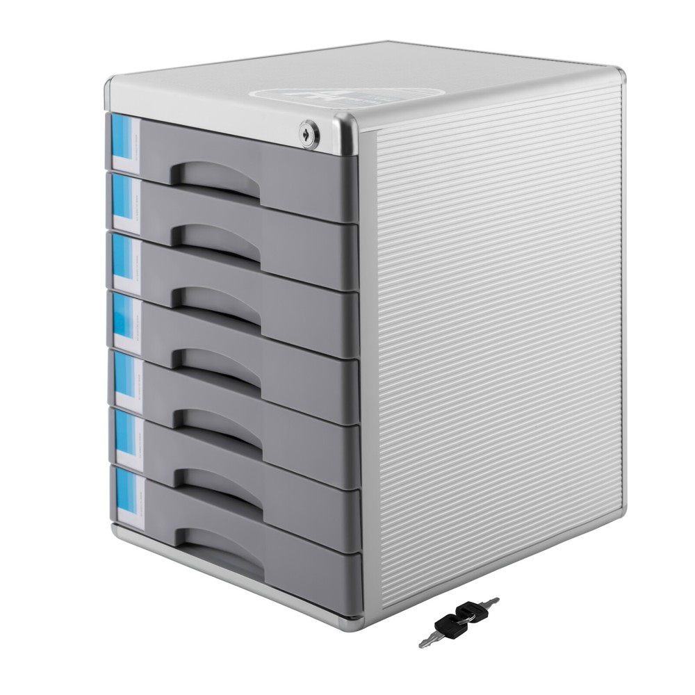 7 Drawers Letter Document Cabinet Drawer Storage Lockable Desktop File Organizer