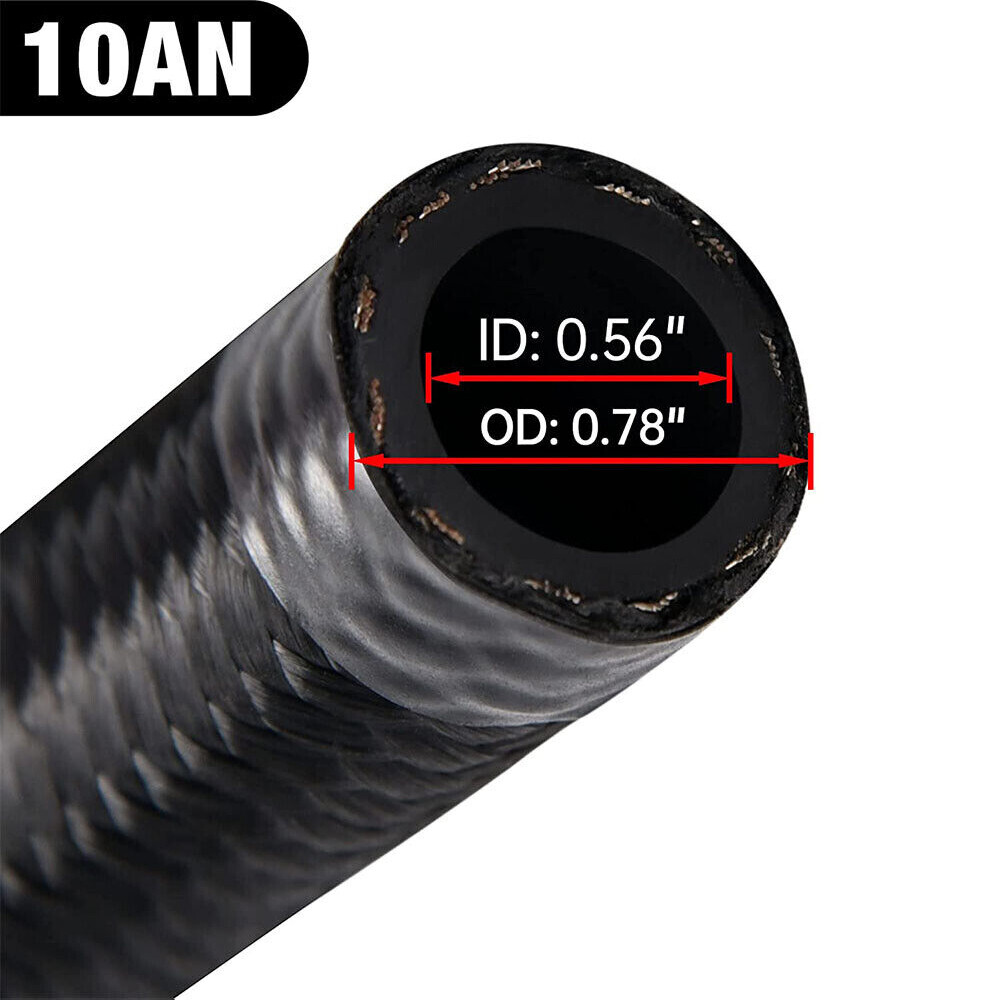 6AN 8AN 10AN 10-20FT CPE Braided Nylon Fuel Line Kit Hose end Fittings + Wrench