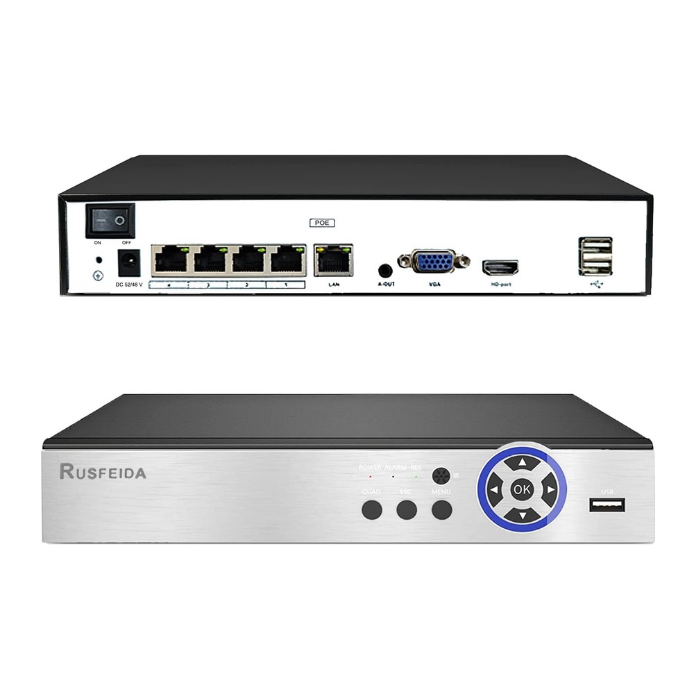 NVR for Security Camera System, 4K 4CH Network Video Recorder, Support