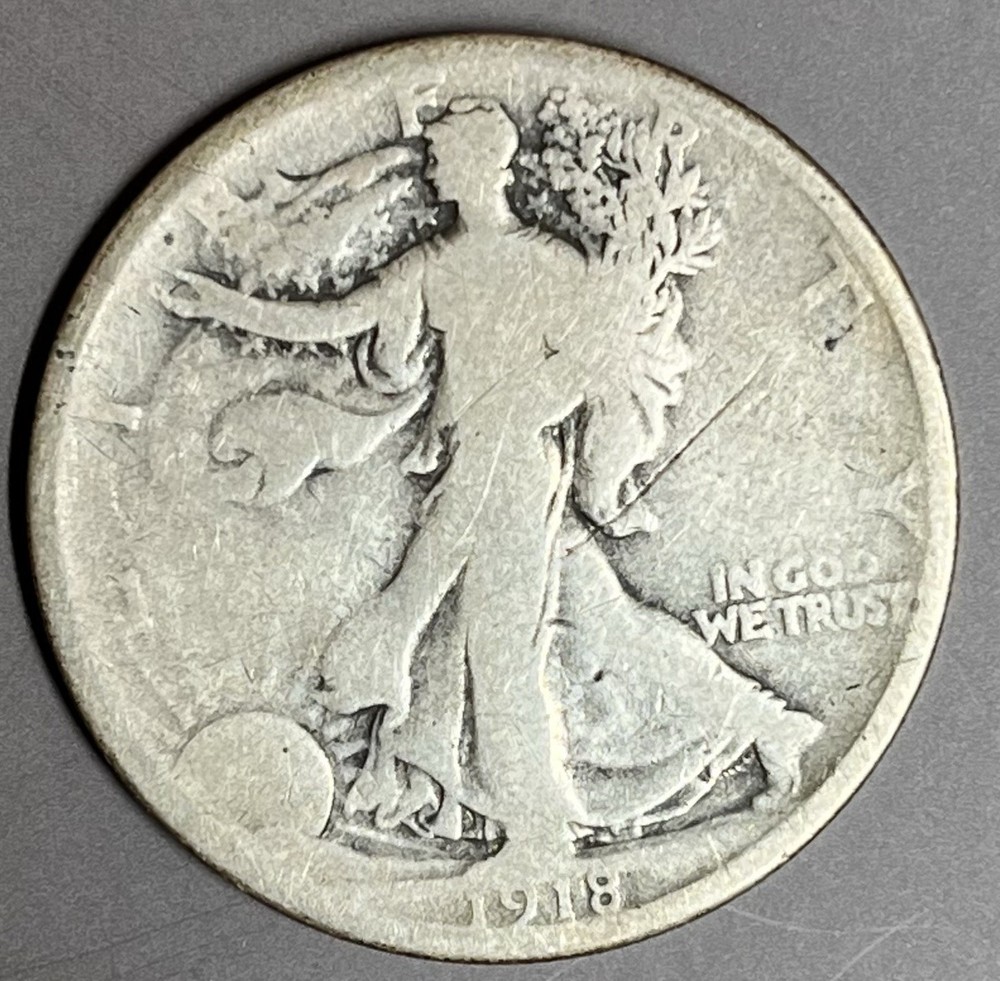 1918 Walking Liberty half dollar 90% Silver