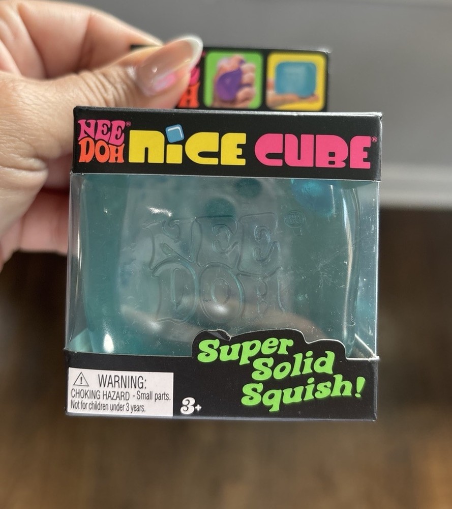 NeeDoh Nice Cube Blue - Super Solid Squish Blue NEE DOH