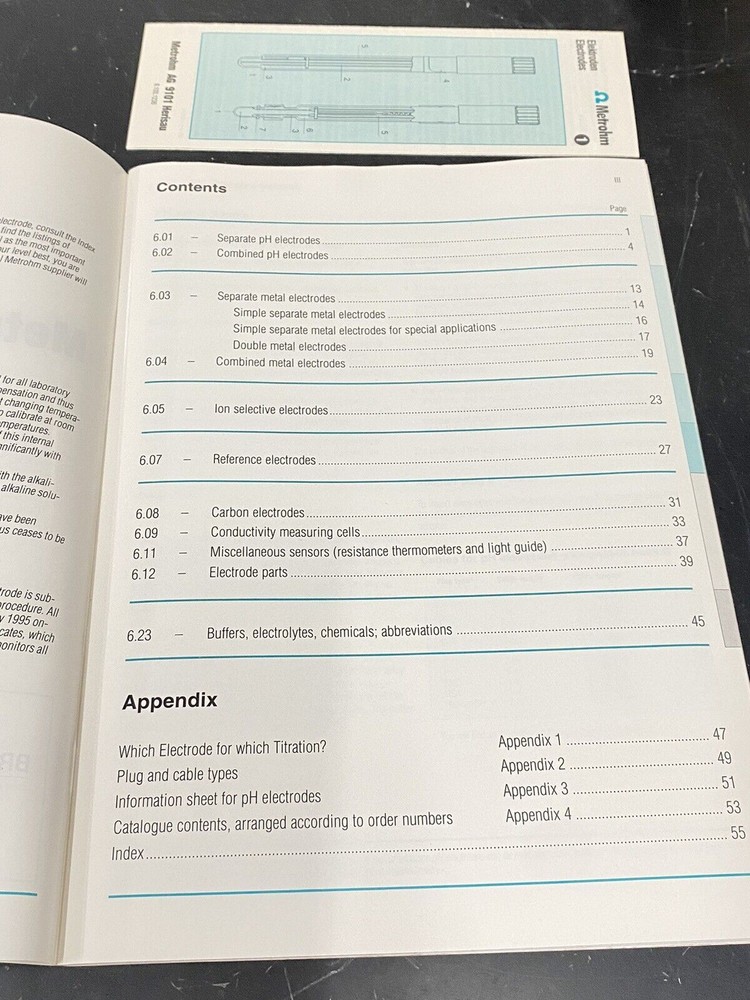 Metrohm Ion Analysis Electrodes - User Guide / Manual / Instructions Book
