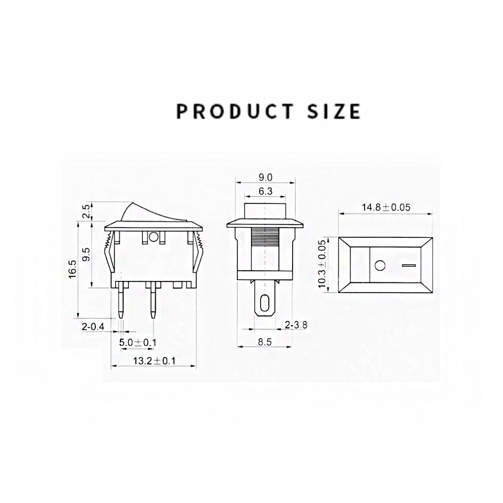 Rectangular Rocker Switch 2/3 Position SPST 125V 250V 6A/10A KCD1 ON OFF