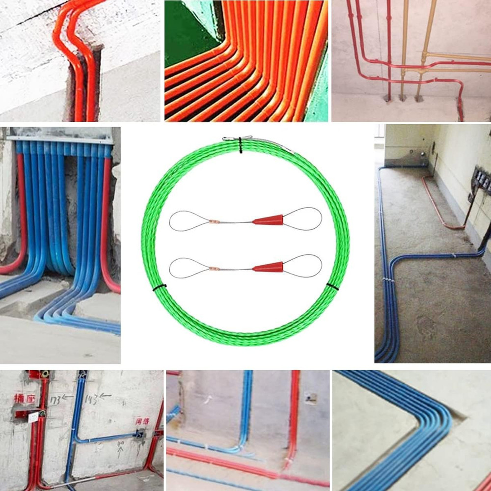 20M Cable Running Puller Cable Grip Threader Fish Wire Puller Wall Fish Tape Rod