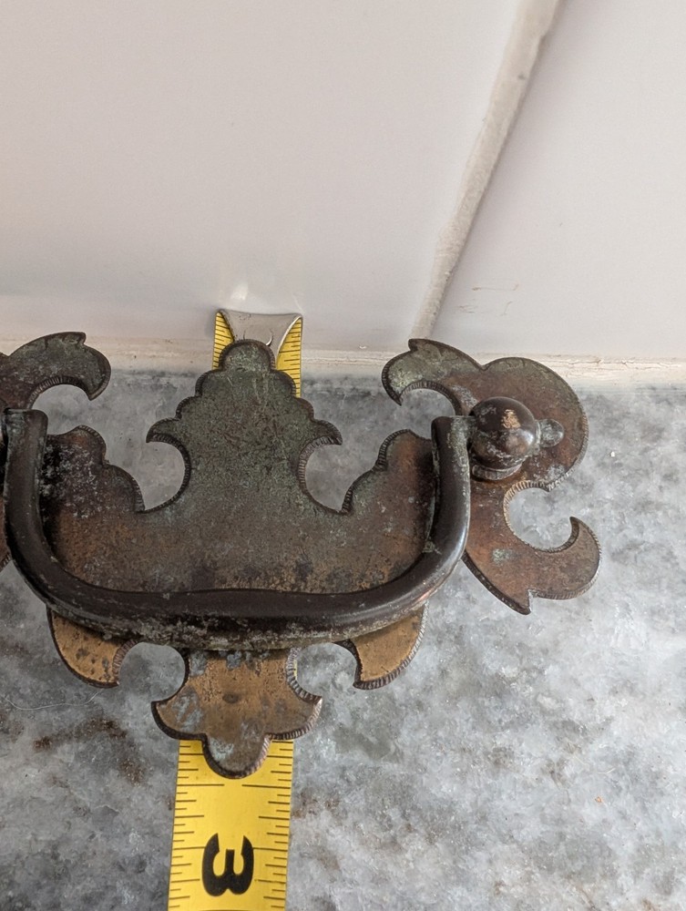 3.5in Brass Handle Bail Drawer Pull - VTG