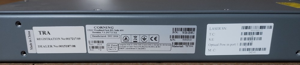 Corning Mobile Access Wireless Solutions Base Unit for 8 Links Model WB-B8U