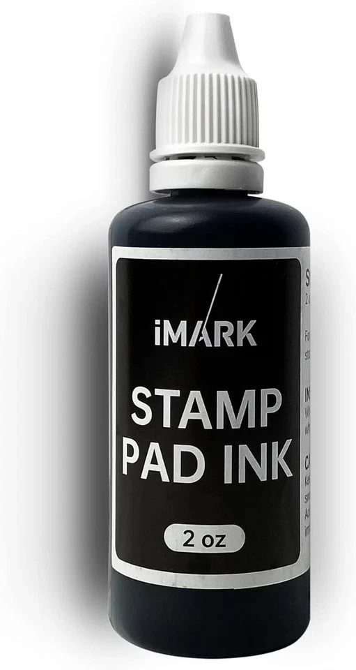 iMARK Premium Refill Ink for Self-Inking Stamps Daters Stamp Pads 2 oz Black