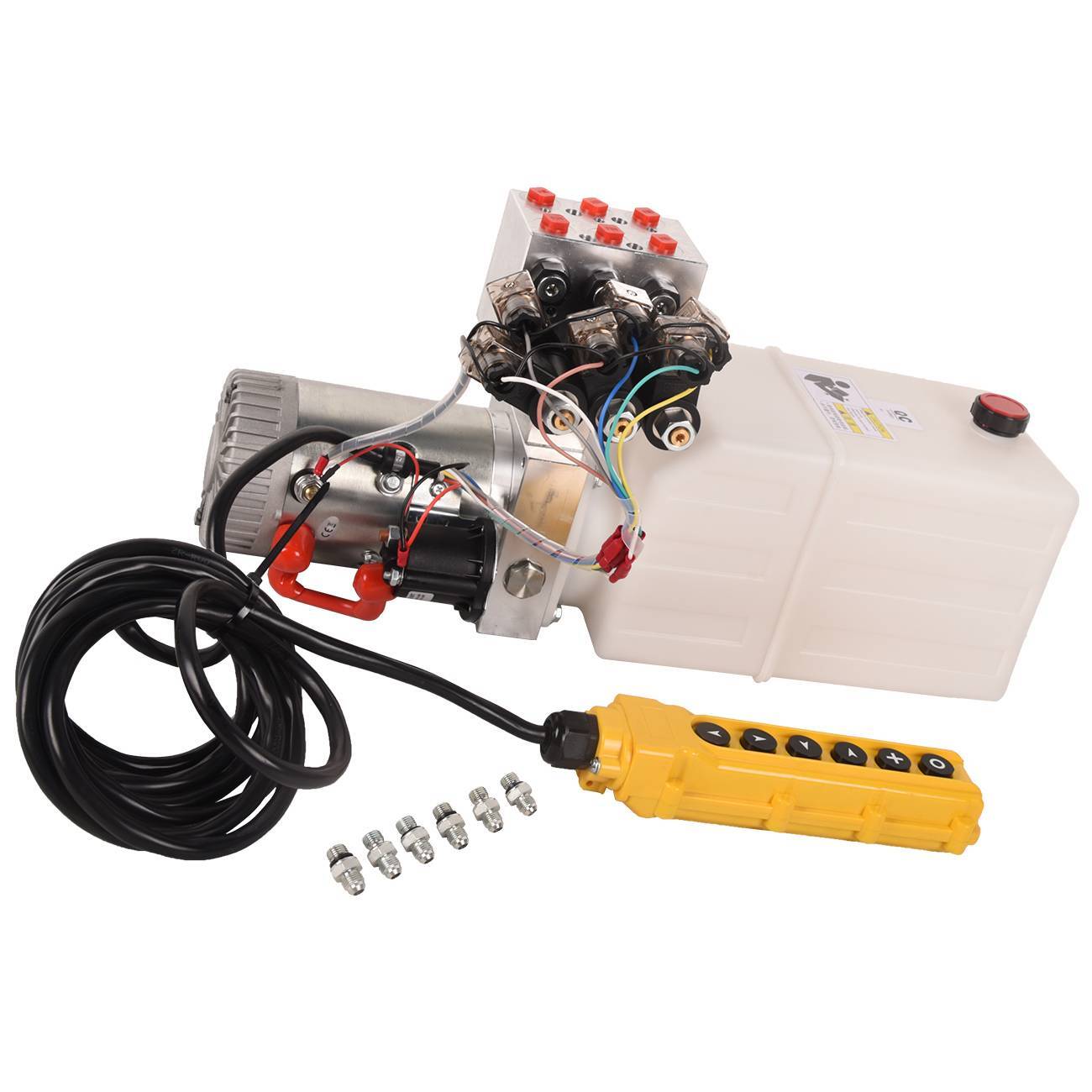 Hydraulic Power Unit Pump 6 Way 6 Quart Double Acting Dump Trailer Car Lifting