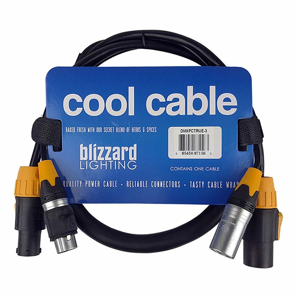 Blizzard Cables DMX 3-Pin and PowerCON True1 - 3 ft Combo Cable