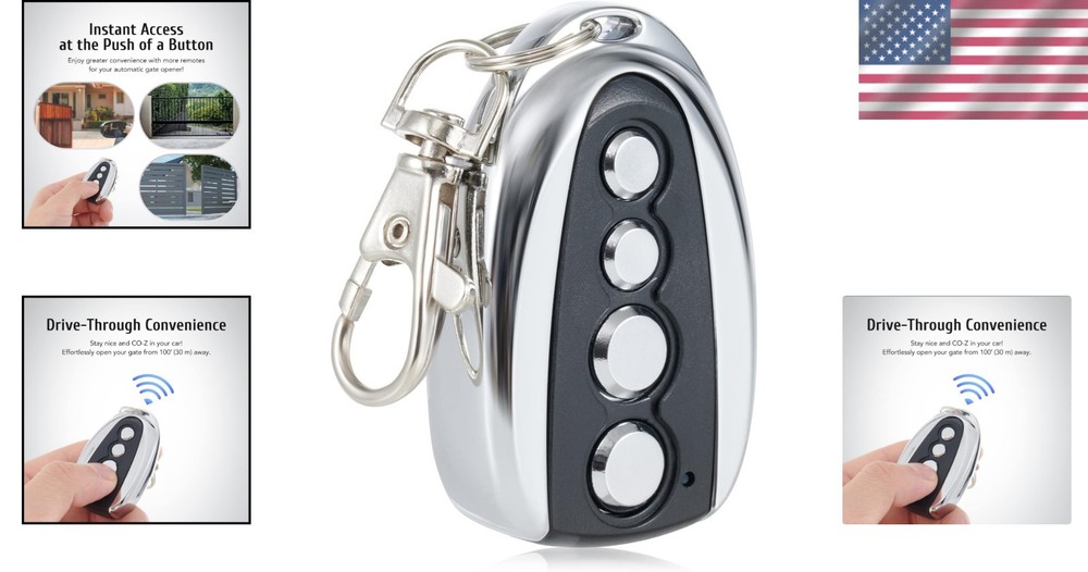 Durable 100ft Wireless Smart Gate Opener Remote - Easy Programming, Auto Close