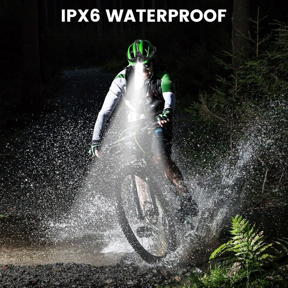 LED Head Lamp with 3 Modes, 90°Adjustable Head Lights for Forehead, IPX6