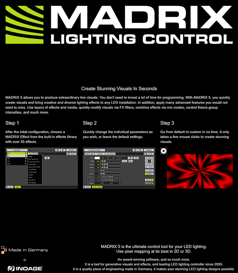 IA-SW-005001 MADRIX V5 KEY Starter Kit Software DMX Control 2D 3D Pixel Mapping