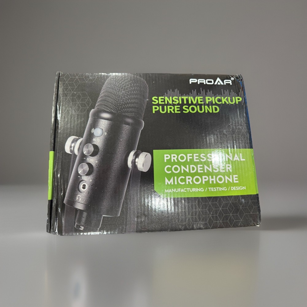 Proar Pure Sound Professional Condenser Recording Microphone USB Set