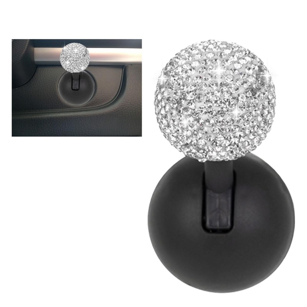 Car Push Start Button Cover, Rhinestone Engine Start Stop Button Joystick Cov...