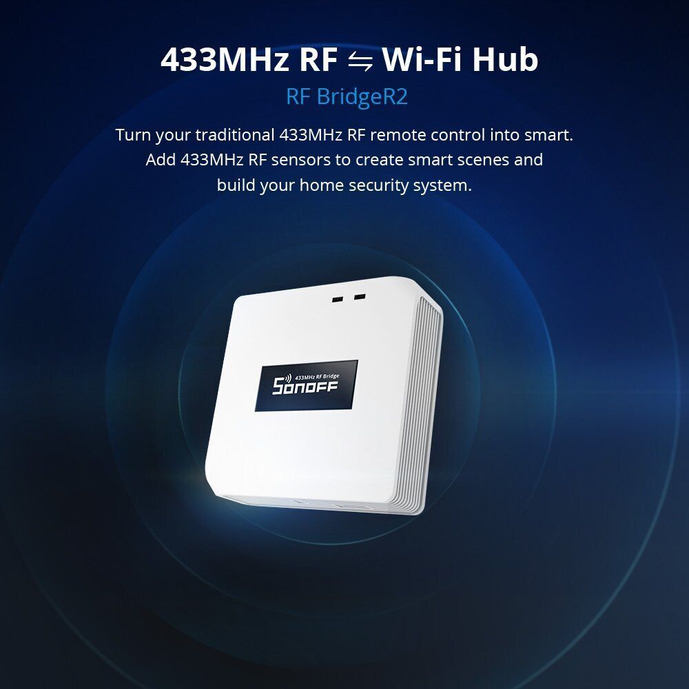 SONOFF RF Bridge R2 433MHz Smart Gateway Wireless Remote Control Smart Home Hub