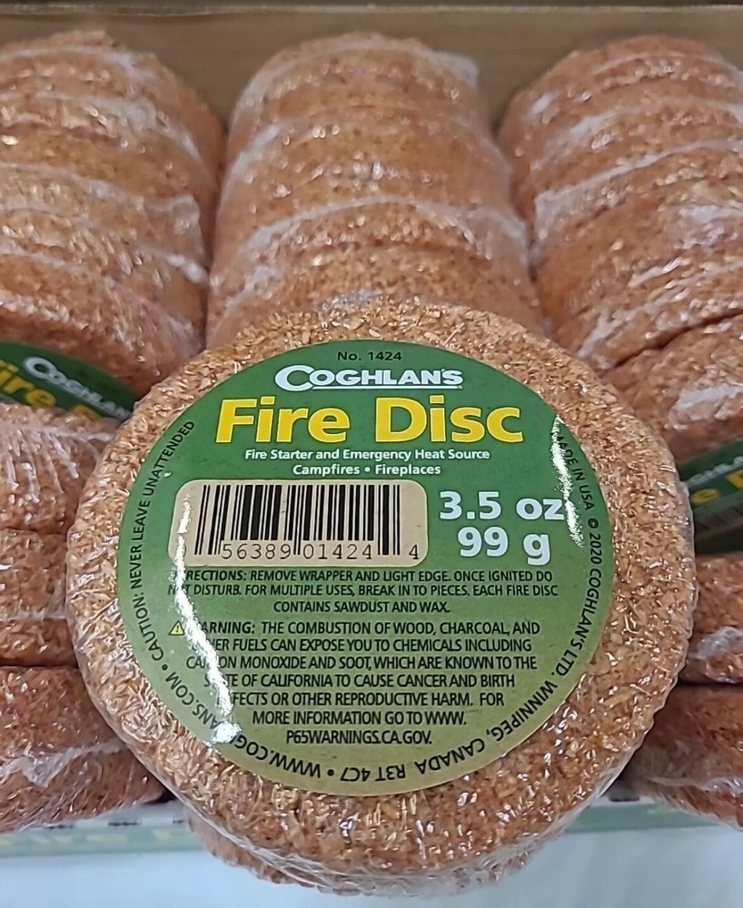 4 Pack, Coghlan's Fire Disc, Fire Starter and Emergency Heat, Campfire Fireplace