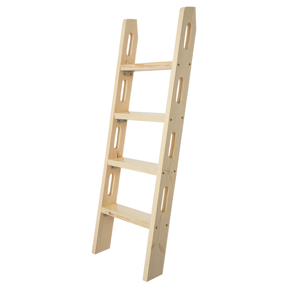 4-Step Ladder Durable Solid Wood Step Ladder 220lbs Load Fixed Ladder Step Stool