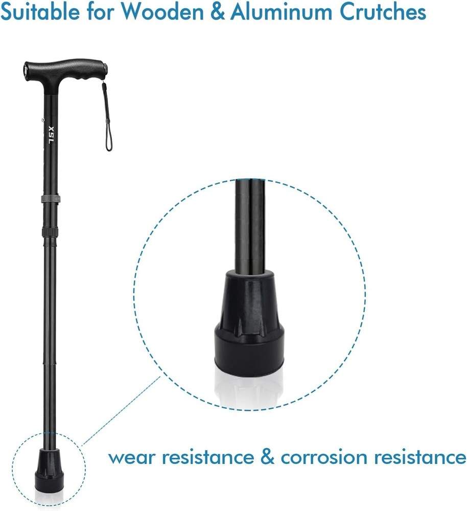 Replacement Cane Tips, Black, 1 inch