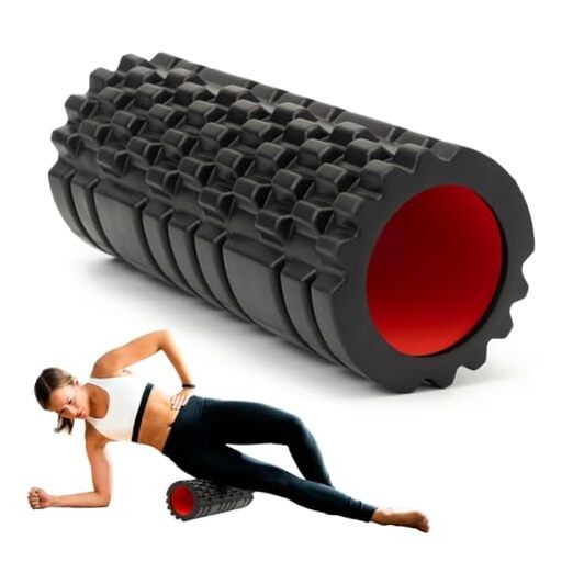 Foam Roller for Deep Tissue Massager, 13" High Density Exercise Pure Black